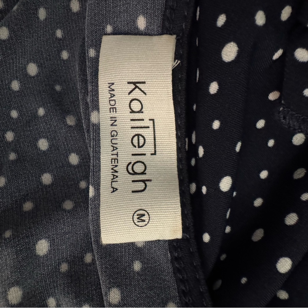 Navy Polka Dot Wrap Dress | Short Sleeve Casual Day‎ Dress | M - Picture 9 of 11